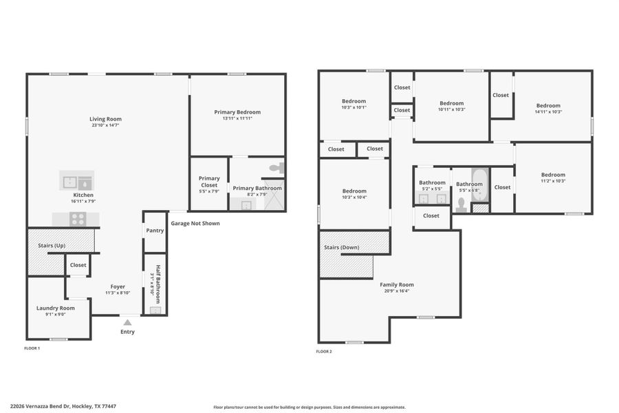 2D floor plan layout of this home in Cypress Green, Hockley, TX (Image 5).