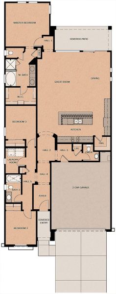 2D floor plan layout of this home in Calistoga at Enclave, Litchfield Park, AZ (Image 2).