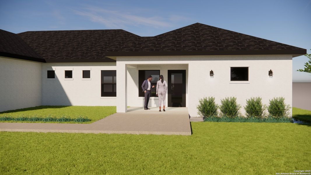 Exterior rendering of this home design in , La Vernia, TX (Image 21). Exterior rendering of this home design in , La Vernia, TX (Image 21).