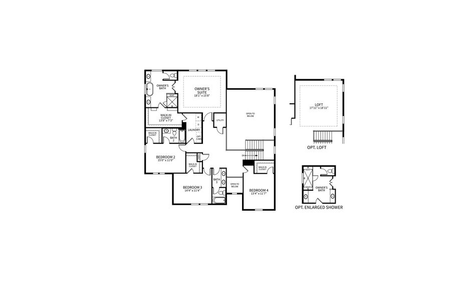 2D floor plan layout for the Sunset by Brightland Homes in Montaine, Castle Rock, CO (Image 5).