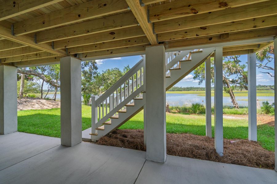 Exterior details and patio area of a home in , Edisto Island (Image 39). Exterior details and patio area of a home in , Edisto Island (Image 39).