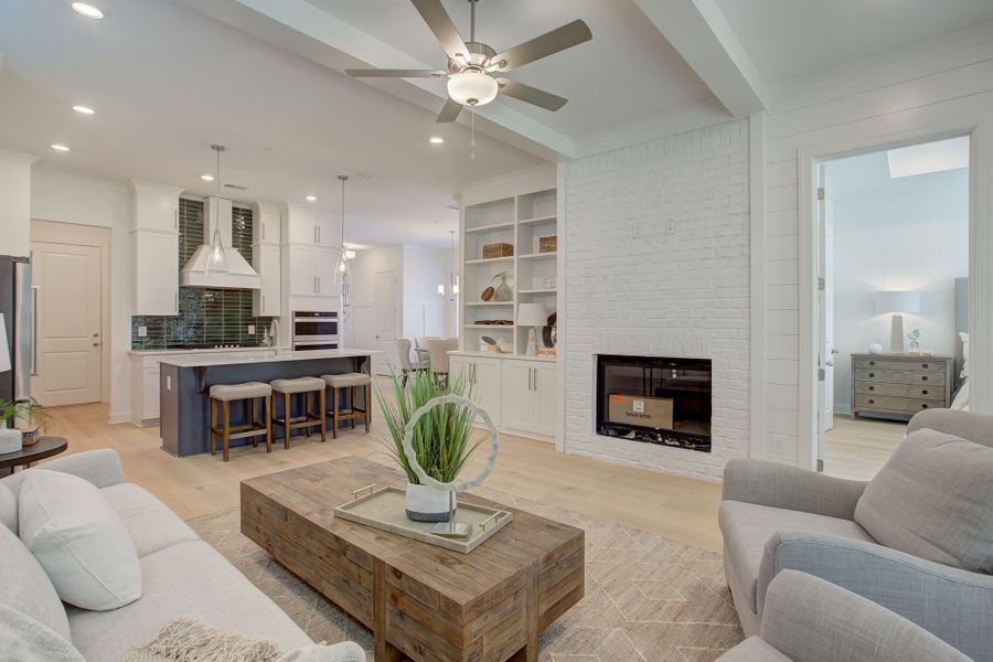 Open floor plan is filled with natural light