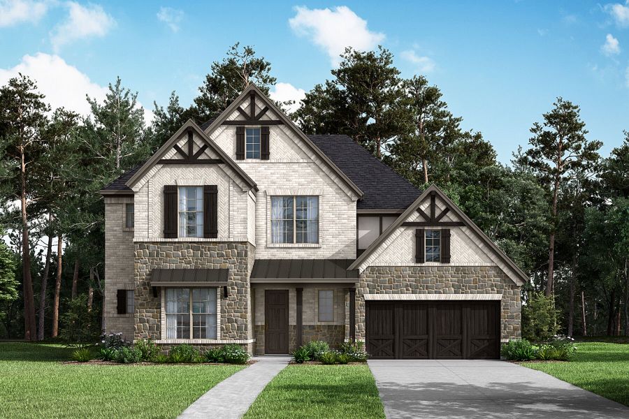 Representative exterior photo of a completed home built from the Caldwell by Mattamy Homes in Villages of Creekwood, Frisco, TX (Image 2). Representative exterior photo of a completed home built from the Caldwell by Mattamy Homes in Villages of Creekwood, Frisco, TX (Image 2).