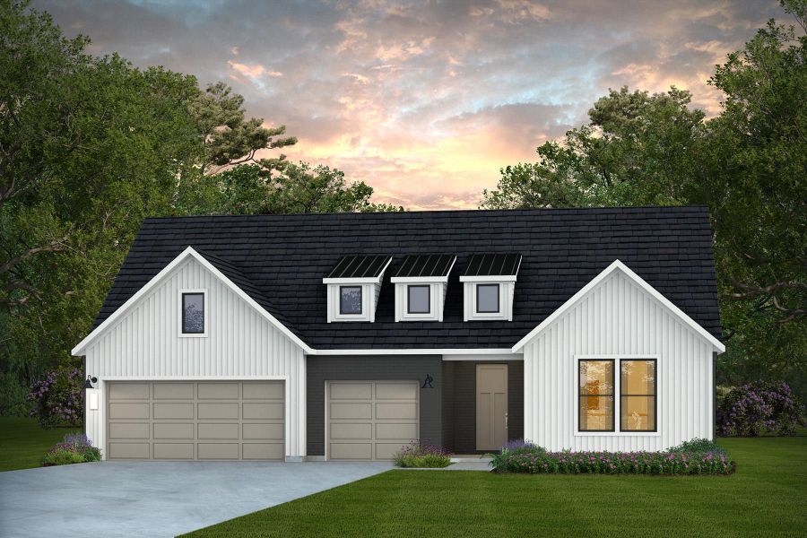 Representative exterior photo of a completed home built from the Renown by Del Webb in Del Webb Bridgeland, Cypress, TX (Image 10).