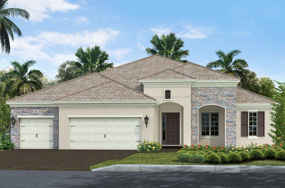 Representative exterior photo of a completed home built from the Kiawah 2 by Neal Communities in Verandah, Fort Myers, FL (Image 20).