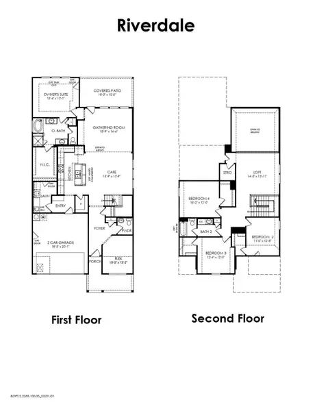 2D floor plan layout of this home in Mavera, Conroe, TX (Image 2).