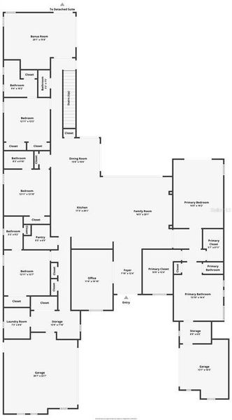 First floor main house floor plan.