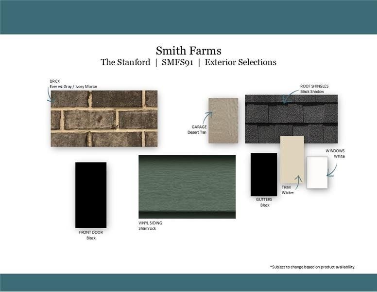 Sample of building materials used in homes in Smith Farms, Murfreesboro (Image 40).
