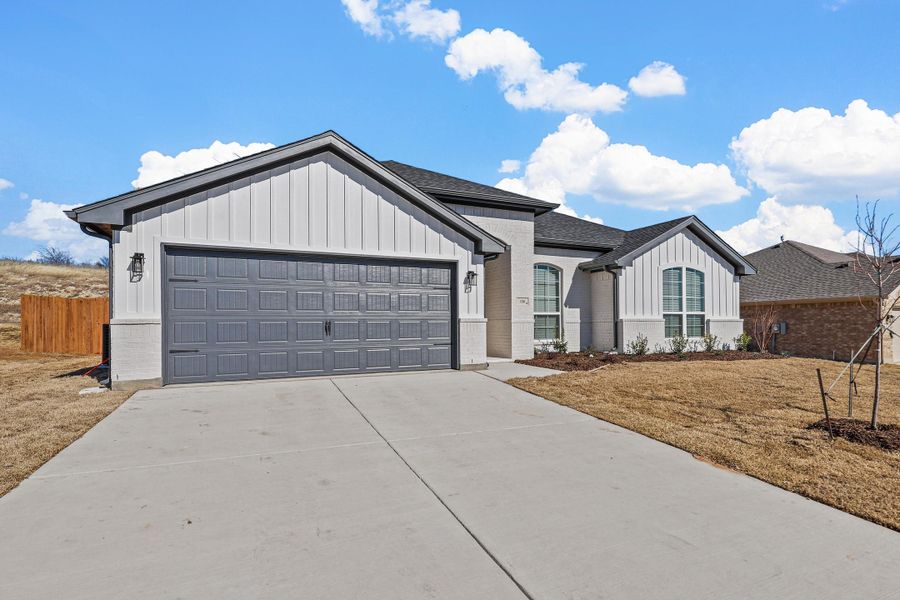Representative exterior photo of a completed home built from the Iverson I by Cheldan Homes in Pitcock Addition, Graham, TX (Image 31).