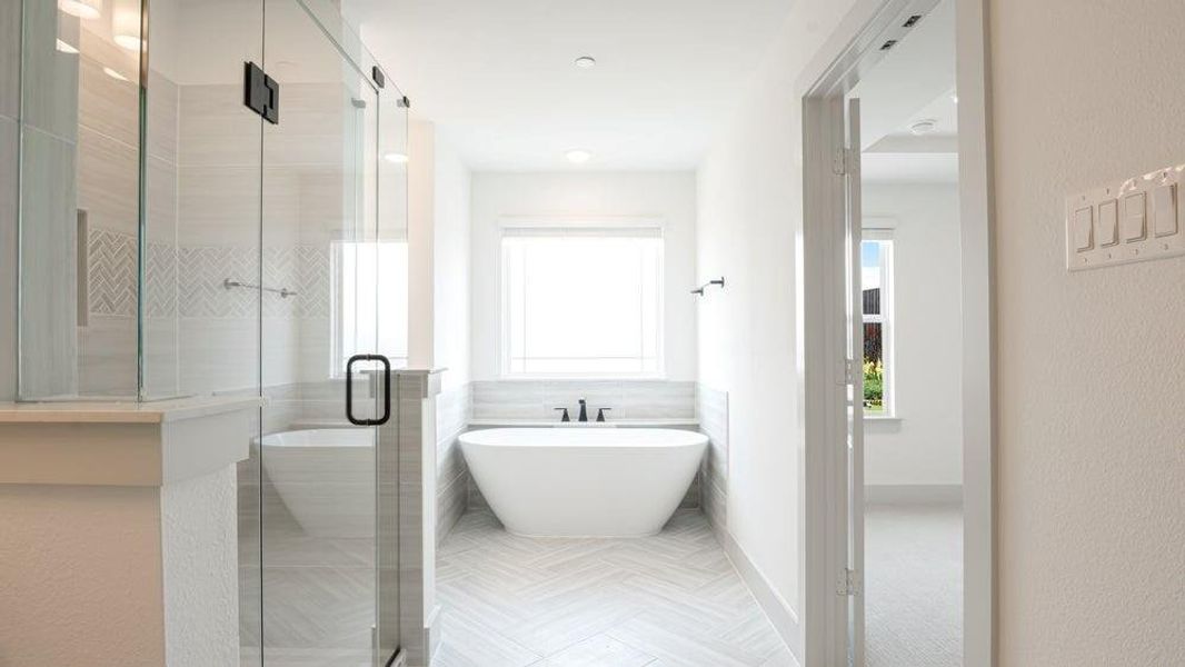 Furnished interior view inside a new home in The Abbey at Mercer Crossing, Farmers Branch (Image 9).