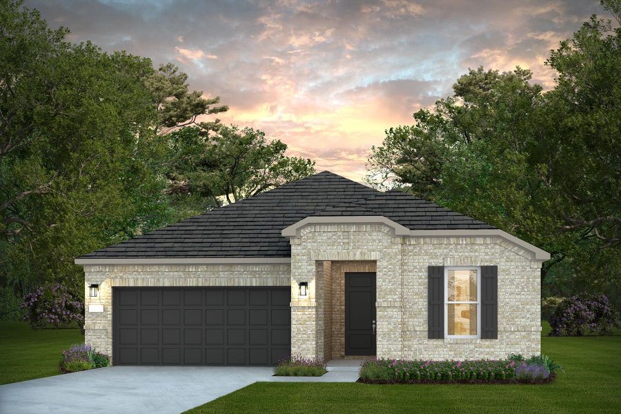 Representative exterior photo of a completed home built from the Prestige by Del Webb in Sun City Texas, Georgetown, TX (Image 31).