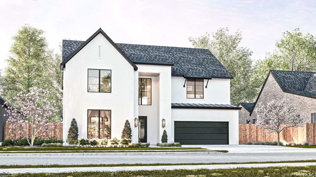 Representative exterior photo of a completed home built from the Marshall by Olivia Clarke Homes in Chatham Reserve, Providence Village, TX (Image 18). Representative exterior photo of a completed home built from the Marshall by Olivia Clarke Homes in Chatham Reserve, Providence Village, TX (Image 18).