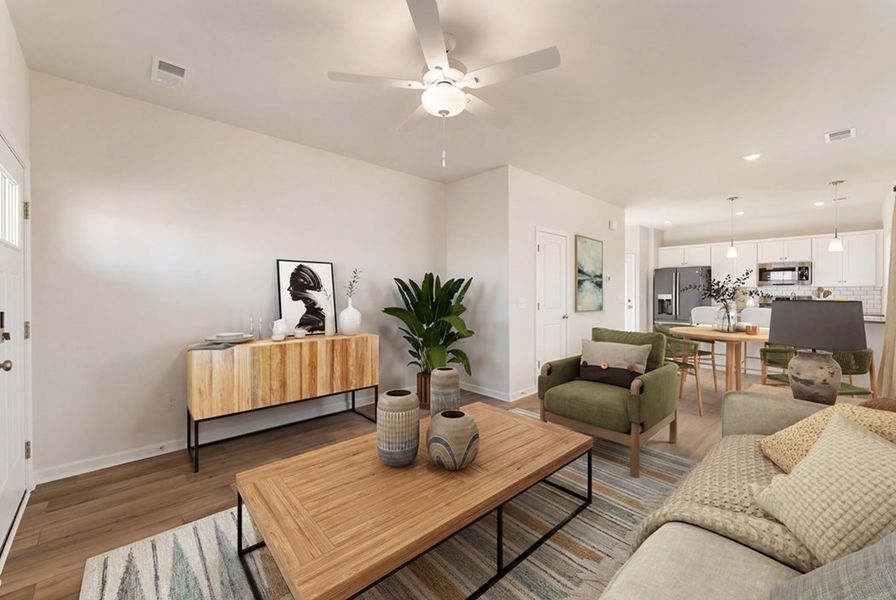 Representative furnished interior of a home built from the Barnwell - Genesis Value Collection by Mungo Homes in Golden Ridge, Youngsville (Image 5).