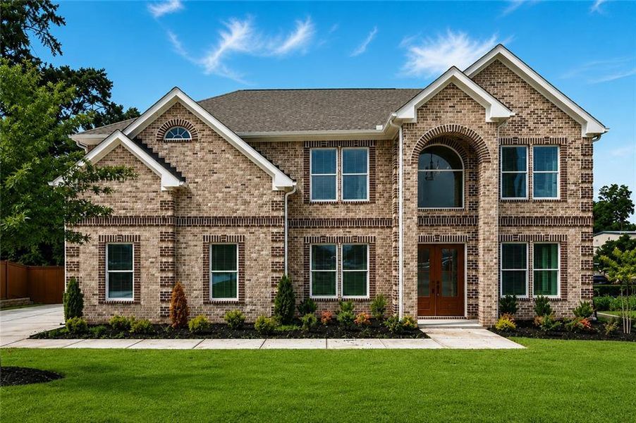 Front exterior of a new home in , Norcross, GA, highlighting curb appeal (Image 1). Front exterior of a new home in , Norcross, GA, highlighting curb appeal (Image 1).