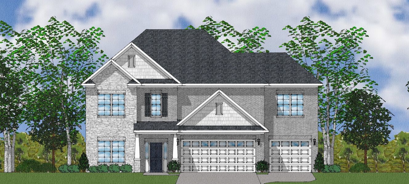 Representative exterior photo of a completed home built from the Seeley - Winsome Collection by Mungo Homes in Cadence, Greensboro, NC (Image 8).