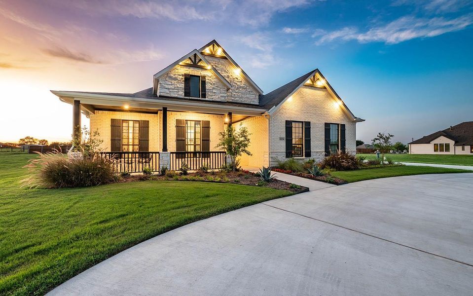 Front exterior of a new home in Marvida, Cypress, TX, highlighting curb appeal (Image 23).