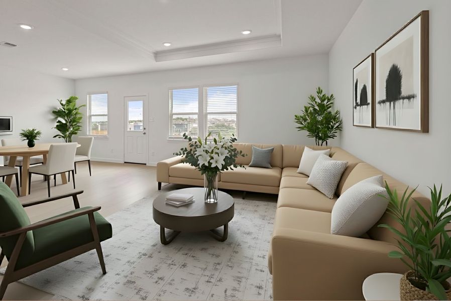 Representative furnished interior of a home built from the Rayburn by Centex in Alto, San Marcos (Image 8).