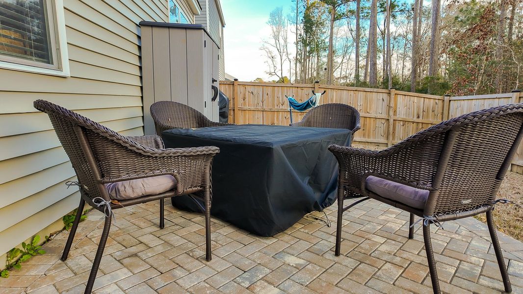Exterior details and patio area of a home in Reserve at Mallard Crossing, Summerville (Image 31).