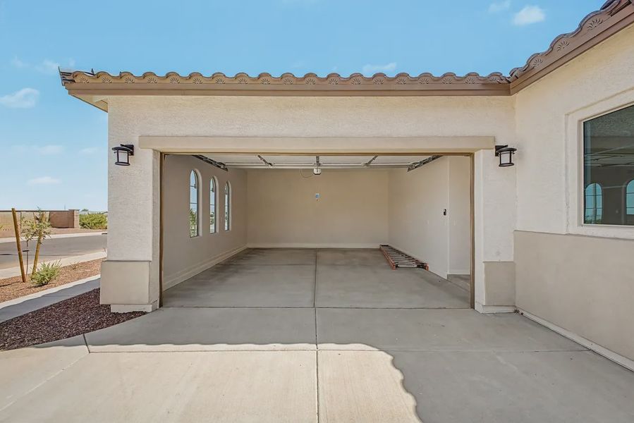 Exterior details and patio area of a home in Valencia at Granite Vista, Waddell (Image 21).