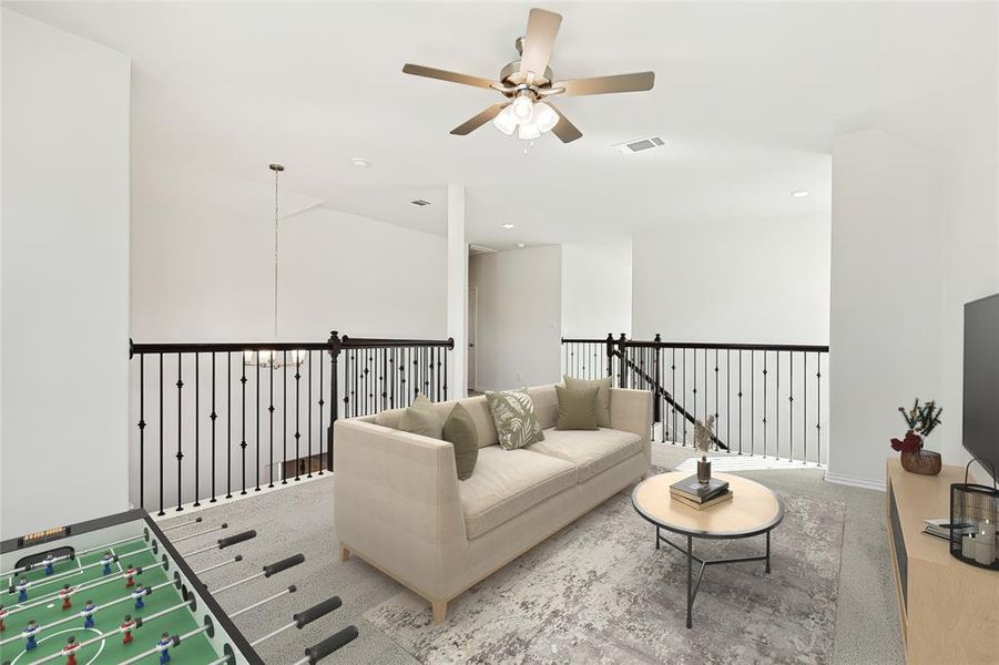 Living room with ceiling fan