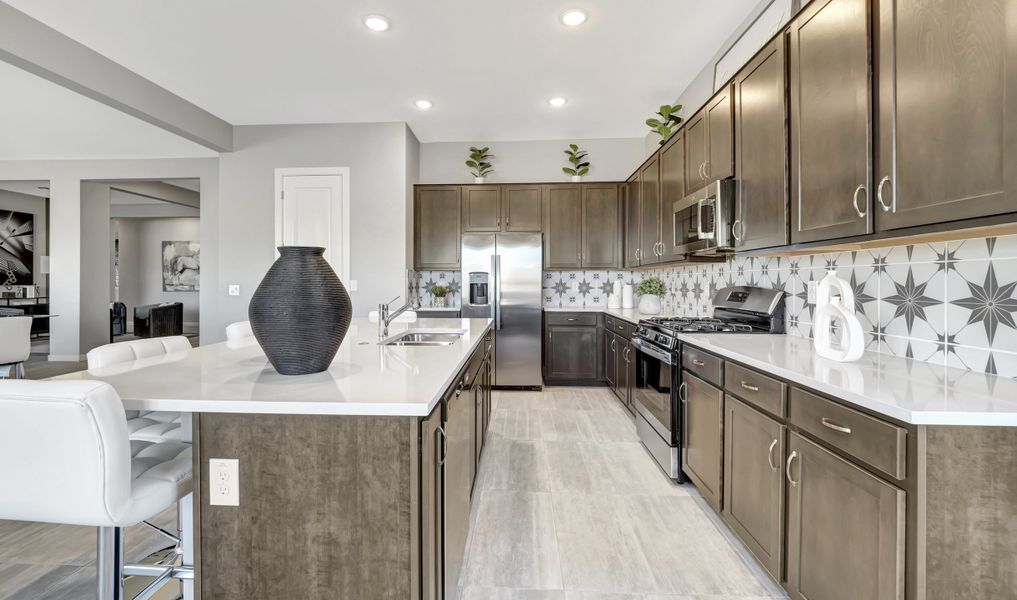 Large island in kitchen