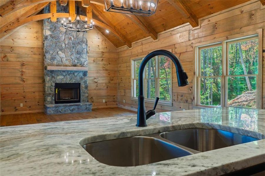 Close-up of interior finishes inside a home in , Cherry Log (Image 5).