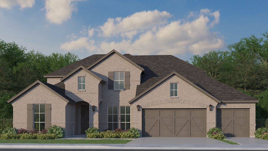 Plan 1686 Elevation A with 3 Car Garage