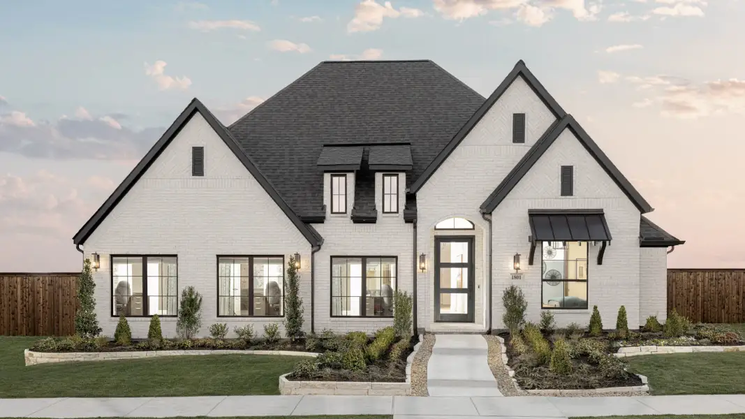 Front exterior of a new home in Hillstead, Lavon, TX, highlighting curb appeal (Image 19).