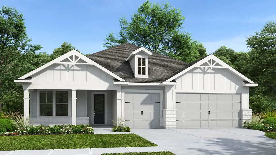 Representative exterior photo of a completed home built from the 2659J by Perry Homes in Hyland Trail, Green Cove Springs, FL (Image 6). Representative exterior photo of a completed home built from the 2659J by Perry Homes in Hyland Trail, Green Cove Springs, FL (Image 6).