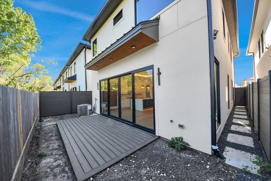 Exterior details and patio area of a home in , Stafford (Image 3).