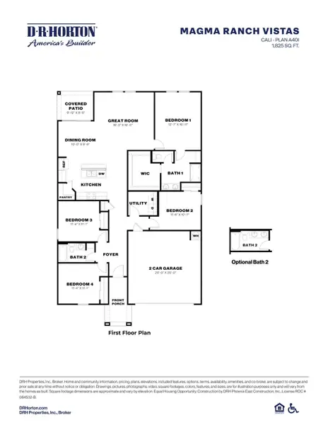 2D floor plan layout of this home in Magma Ranch Vistas, Florence, AZ (Image 4).