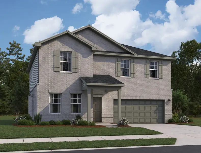 Representative exterior photo of a completed home built from the Solstice by Starlight Homes in Vida Mar, League City, TX (Image 2). Representative exterior photo of a completed home built from the Solstice by Starlight Homes in Vida Mar, League City, TX (Image 2).