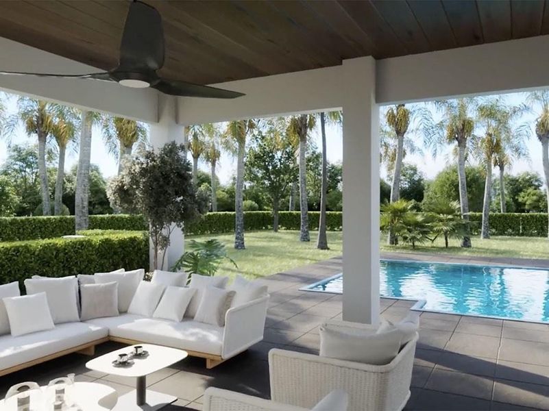 Outdoor covered loggia
