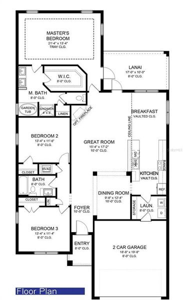 2D floor plan layout of this home in Watercress Cove, North Port, FL (Image 3).
