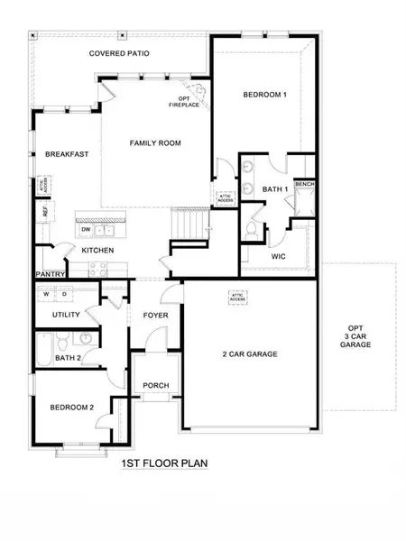 2D floor plan layout of this home in Prairie Oaks, Oak Point, TX (Image 3).