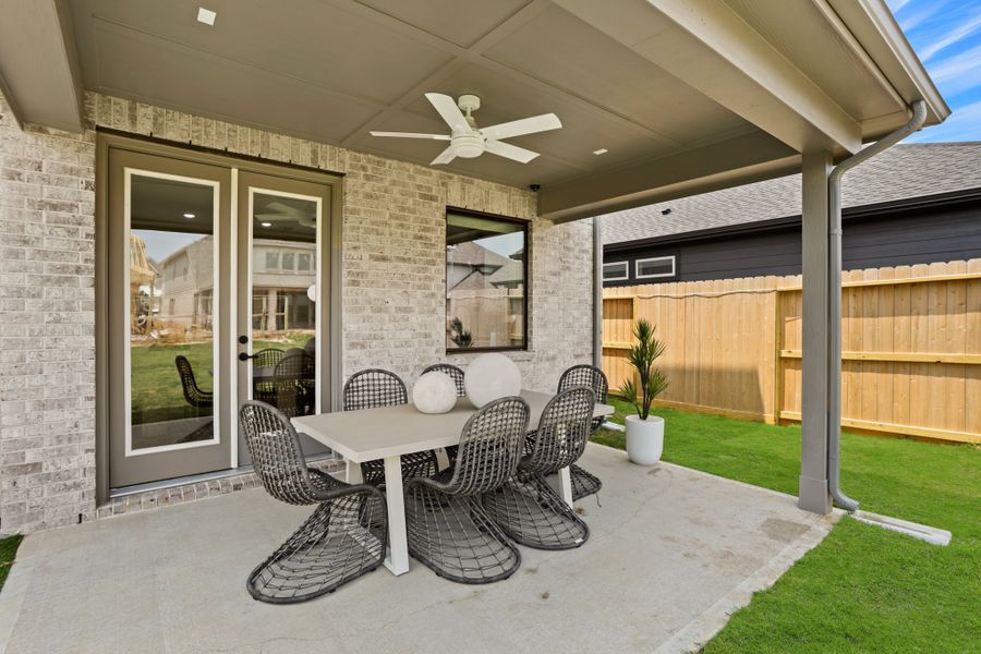Exterior details and patio area of a home in Jubilee 45', 50', 70', Hockley (Image 27).
