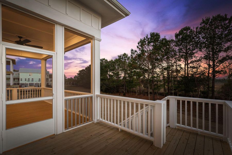 Exterior details and patio area of a home in Rivercroft, Awendaw (Image 36).