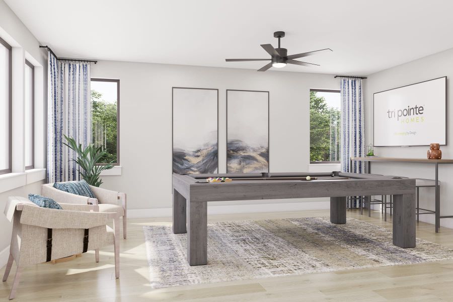 Representative furnished interior of a home built from the Woodbridge by Tri Pointe Homes in Legacy Grove, Montgomery (Image 16).