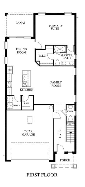 2D floor plan layout for the Tidewater by Rocklyn Homes in Emerald Fields, Hudson, FL (Image 3). 2D floor plan layout for the Tidewater by Rocklyn Homes in Emerald Fields, Hudson, FL (Image 3).