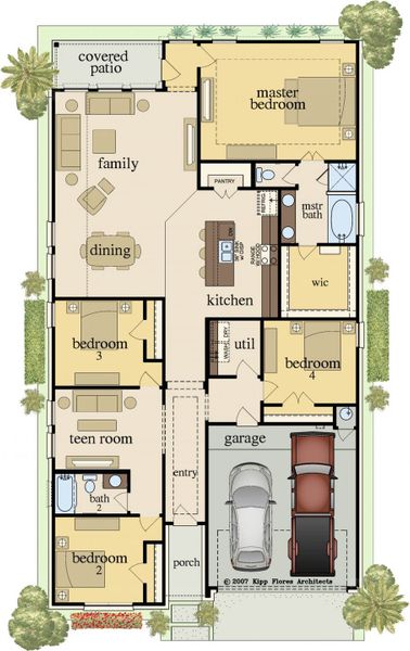 2D floor plan layout for the Hondo by Carothers Executive Homes in Eagle Heights, Salado, TX (Image 2).