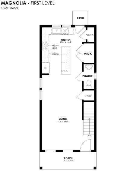 2D floor plan layout for the Magnolia by Hartford Homes in Bloom, Fort Collins, CO (Image 4).