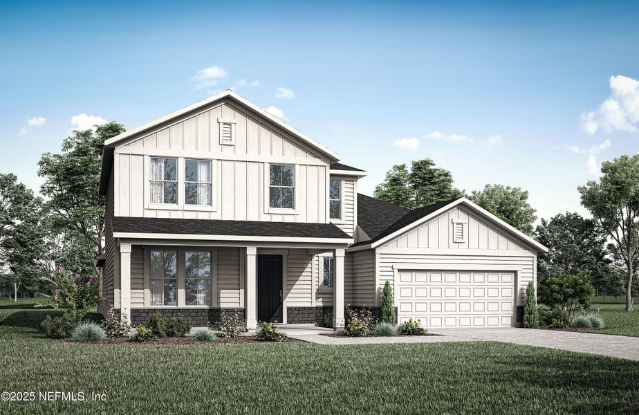 Front exterior of a new home in , St. Augustine, FL, highlighting curb appeal (Image 1). Front exterior of a new home in , St. Augustine, FL, highlighting curb appeal (Image 1).
