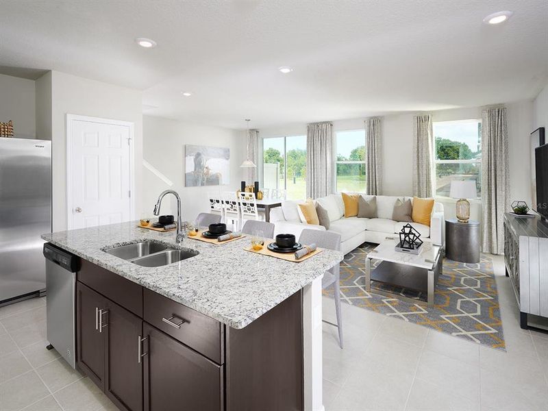 Furnished interior view inside a new home in The Meadow at Crossprairie Townes, St. Cloud (Image 4).