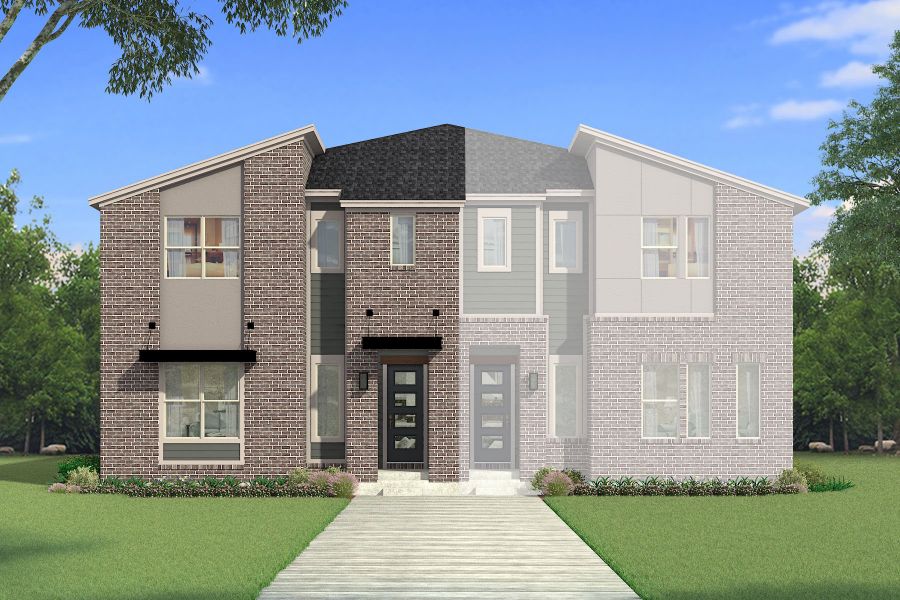 Representative exterior photo of a completed home built from the Edinburgh by Mattamy Homes in Collin Creek, Plano, TX (Image 6).