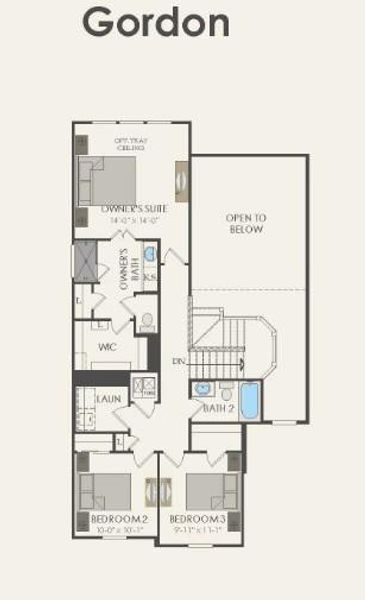 Pulte Homes, Gordon/G floor plan second level
