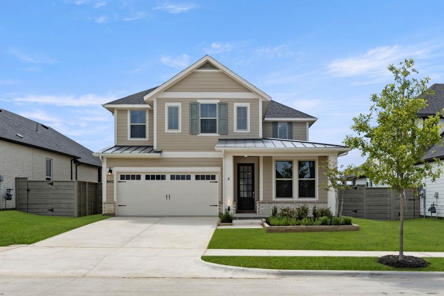 Representative exterior photo of a completed home built from the Laurel by Tri Pointe Homes in Landmark, Denton, TX (Image 1). Representative exterior photo of a completed home built from the Laurel by Tri Pointe Homes in Landmark, Denton, TX (Image 1).