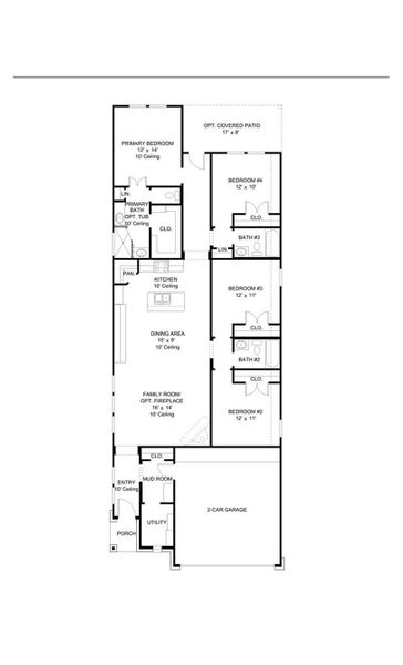 2D floor plan layout of this home in Wildtree 40', Montgomery, TX (Image 2).