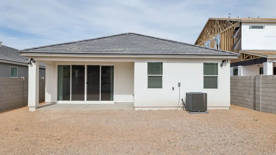 Exterior details and patio area of a home in The Ridge at Stone Butte, Phoenix (Image 18).