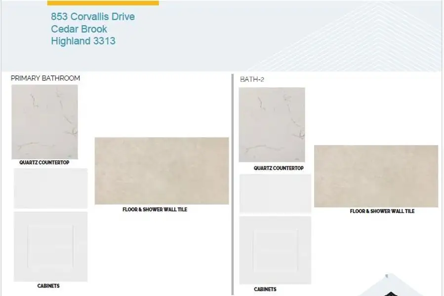 Sample of building materials used in homes in Cedar Brook, Leander (Image 4).