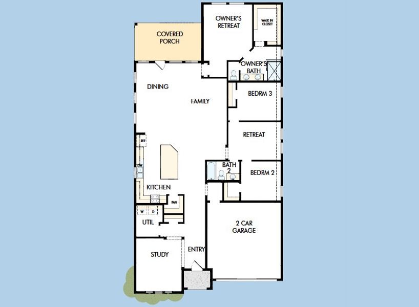 2D floor plan layout for the The Pine by David Weekley Homes in Legacy, League City, TX (Image 4).